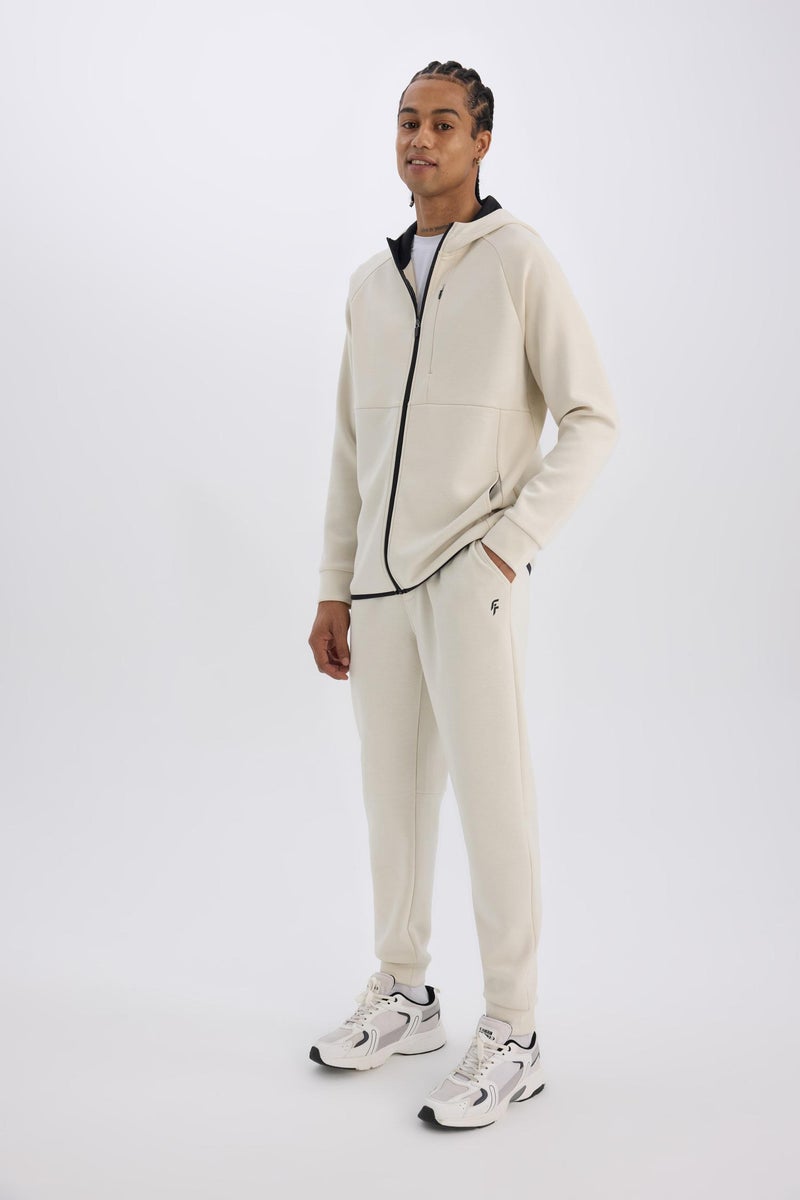 DeFacto Beige Man DeFactoFit Slim Fit Standard Leg Scuba Fabric Joggers Casual - Image 3